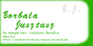 borbala jusztusz business card